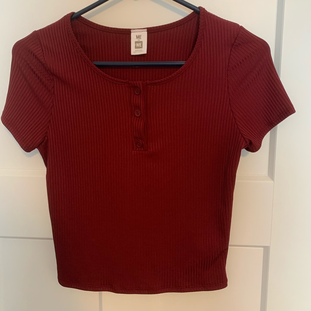 Maroon 3 button crop top